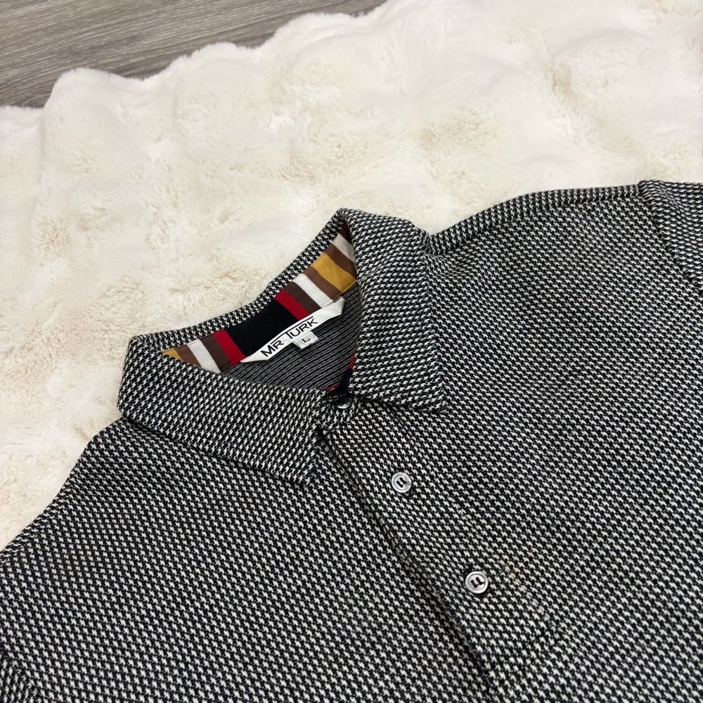 Mr. Turk pattern short sleeve polo - L